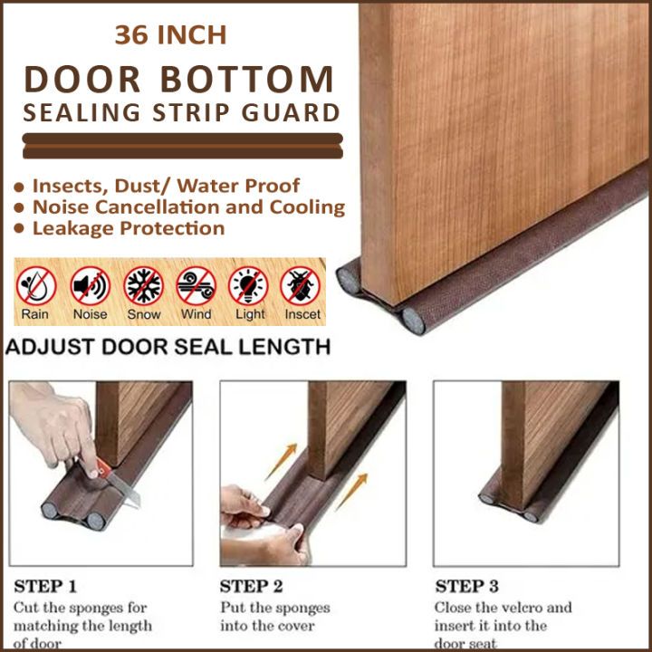 Under The Door Space Sealer Bottom Door Sealer Strip - Flexible, Sound-Proof, Reduce Noise, Door Stopper For Reduce Door Dust, Insects Protector Ideal for bedrooms, offices, and other spaces.