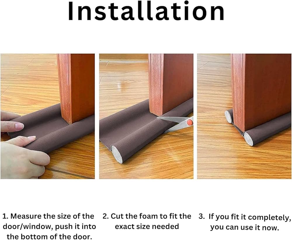 Under The Door Space Sealer Bottom Door Sealer Strip - Flexible, Sound-Proof, Reduce Noise, Door Stopper For Reduce Door Dust, Insects Protector Ideal for bedrooms, offices, and other spaces.