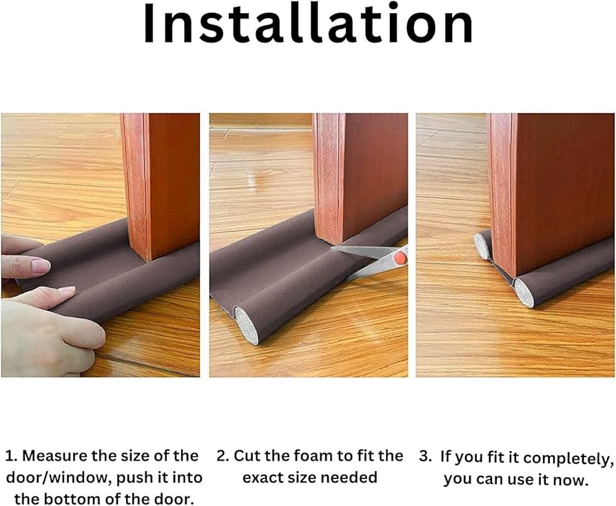 Under The Door Space Sealer Bottom Door Sealer Strip - Flexible, Sound-Proof, Reduce Noise, Door Stopper For Reduce Door Dust, Insects Protector Ideal for bedrooms, offices, and other spaces.