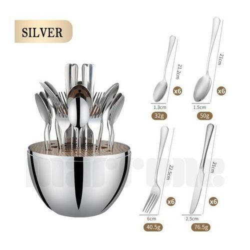 Cutlery Set 36pcs Executive Silver with Elegant Egg-Shaped Case – Luxury Dining Collection for both everyday meals and elegant dinner settings, this set combines modern design, durability.