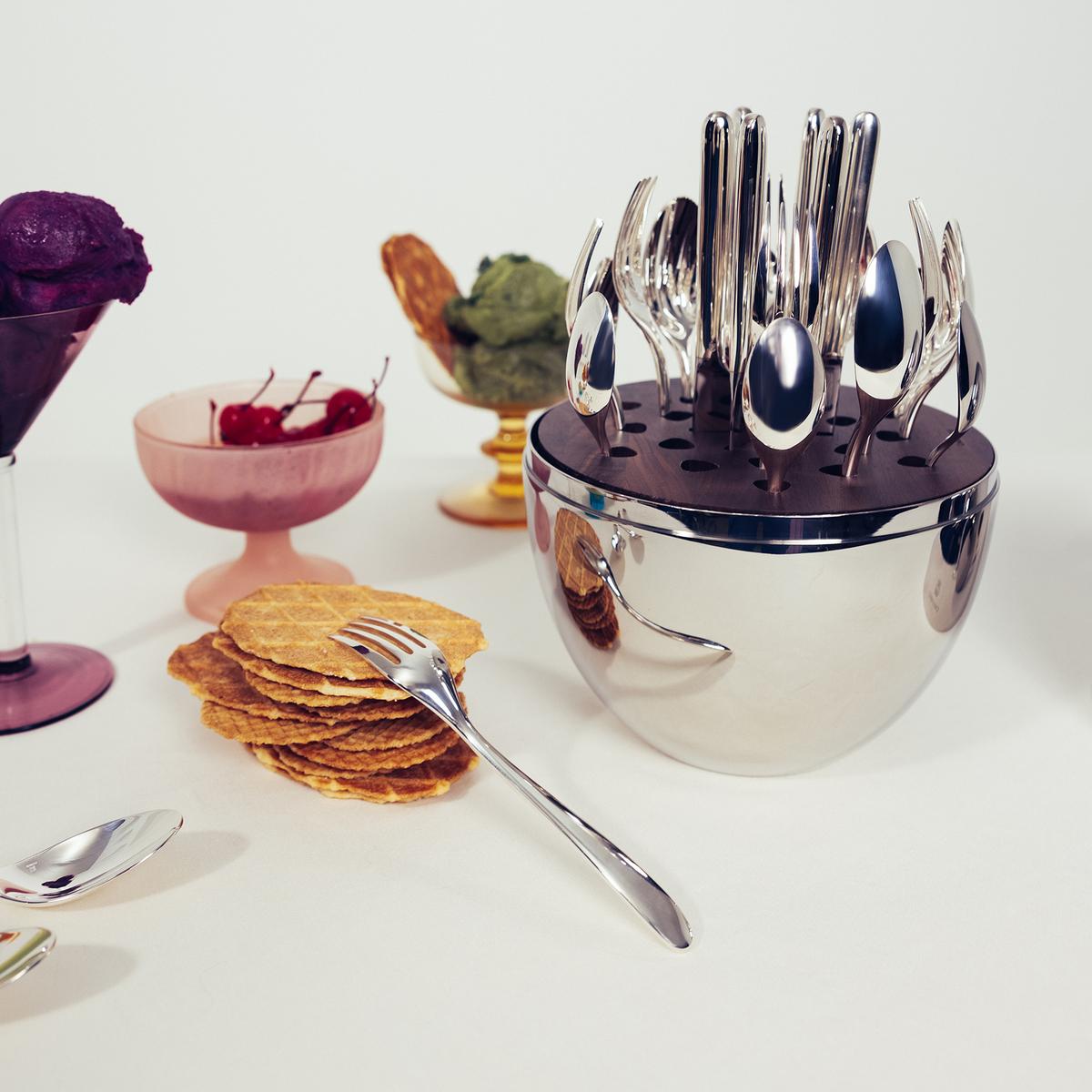 Cutlery Set 36pcs Executive Silver with Elegant Egg-Shaped Case – Luxury Dining Collection for both everyday meals and elegant dinner settings, this set combines modern design, durability.