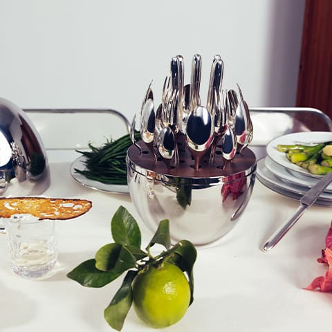 Cutlery Set 36pcs Executive Silver with Elegant Egg-Shaped Case – Luxury Dining Collection for both everyday meals and elegant dinner settings, this set combines modern design, durability.