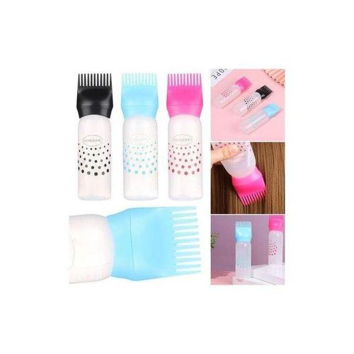 Hair Dye Applicator Bottle Oil Dispenser Brush Comb Shampoo Bottle.A squeeze bottle equipped with a comb-shaped applicator tip for simultaneous dispensing and combing.Approximately 170mm in height.