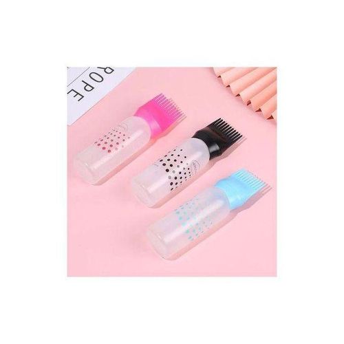 Hair Dye Applicator Bottle Oil Dispenser Brush Comb Shampoo Bottle.A squeeze bottle equipped with a comb-shaped applicator tip for simultaneous dispensing and combing.Approximately 170mm in height.