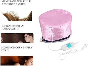 Electric Hair Steamer Cap (Thermal Cap) Three Levels Of Temperature Controlling (low, Medium And High Heat). Waterproof Inner Embedded Plastic Film.Includes an adjustable drawstring to ensure a snug .