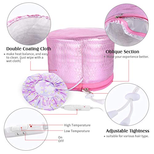 Electric Hair Steamer Cap (Thermal Cap) Three Levels Of Temperature Controlling (low, Medium And High Heat). Waterproof Inner Embedded Plastic Film.Includes an adjustable drawstring to ensure a snug .