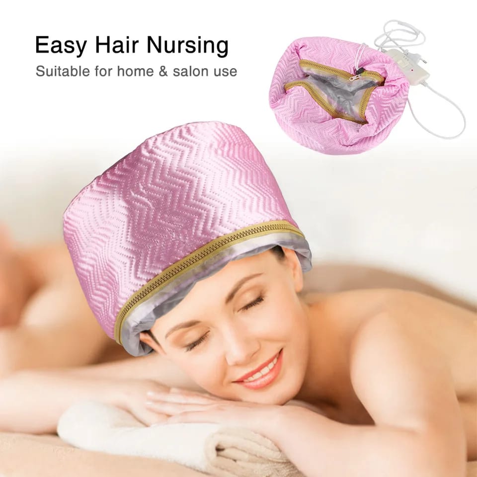 Electric Hair Steamer Cap (Thermal Cap) Three Levels Of Temperature Controlling (low, Medium And High Heat). Waterproof Inner Embedded Plastic Film.Includes an adjustable drawstring to ensure a snug .