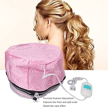 Electric Hair Steamer Cap (Thermal Cap) Three Levels Of Temperature Controlling (low, Medium And High Heat). Waterproof Inner Embedded Plastic Film.Includes an adjustable drawstring to ensure a snug .
