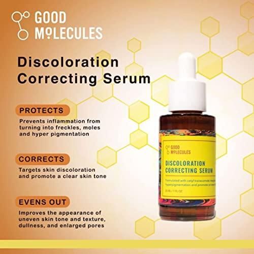 GOOD MOLECULES Discoloration Correcting Serum with Niacinamide & 3% tranexamic acid. Removes Dark Spots, Age spots, Acne Scars, Hyperpigmentation, Discolorations, Duulness, Brightens & Evens the skin.