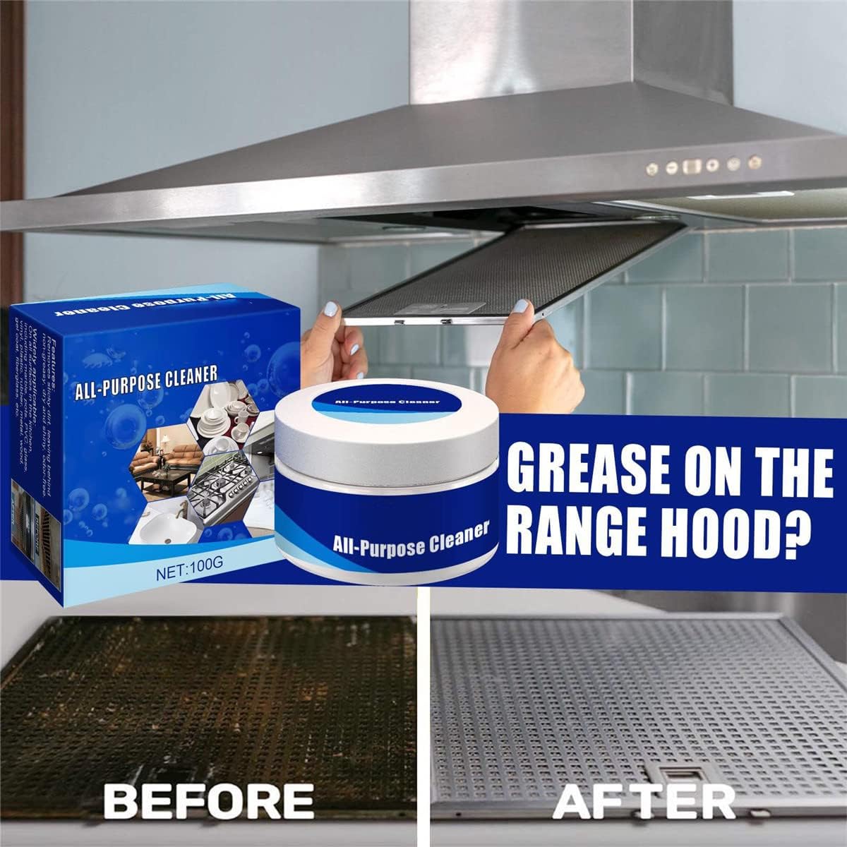 100g Stain Away Stain Away All Purpose Cleaning Cream For Stain Removal, Polishing Dry Wood, Cleaning Tiles.A small amount of cleaner creates a lot of energy and will instantly remove grease and grime