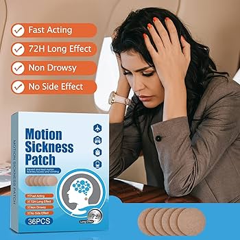 Motion Sickness Patches, 36 Pcs Sea Sickness Patch Relieve Vomiting Nausea, Sea Sickness Patches for Cruise, Car, Ships, Airplanes Relieve Vertigo Resulted can be used behind the ear and on the navel