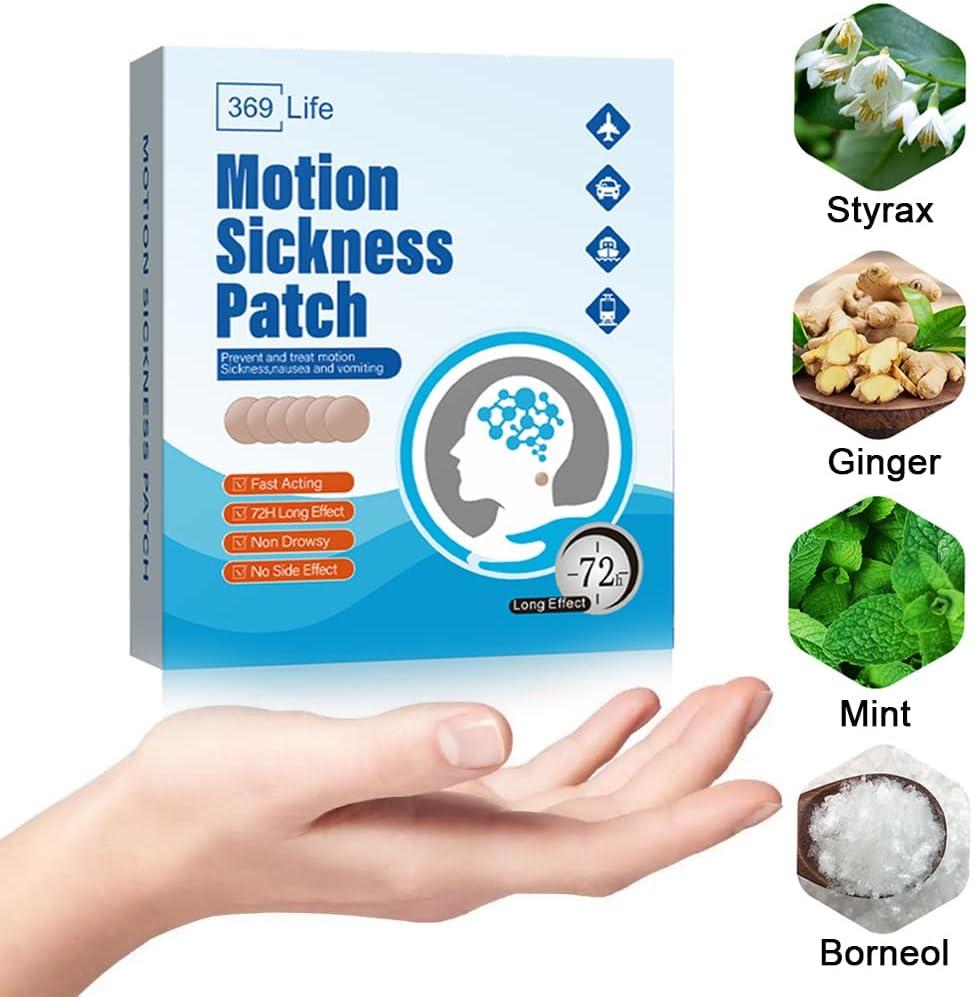 Motion Sickness Patches, 36 Pcs Sea Sickness Patch Relieve Vomiting Nausea, Sea Sickness Patches for Cruise, Car, Ships, Airplanes Relieve Vertigo Resulted can be used behind the ear and on the navel