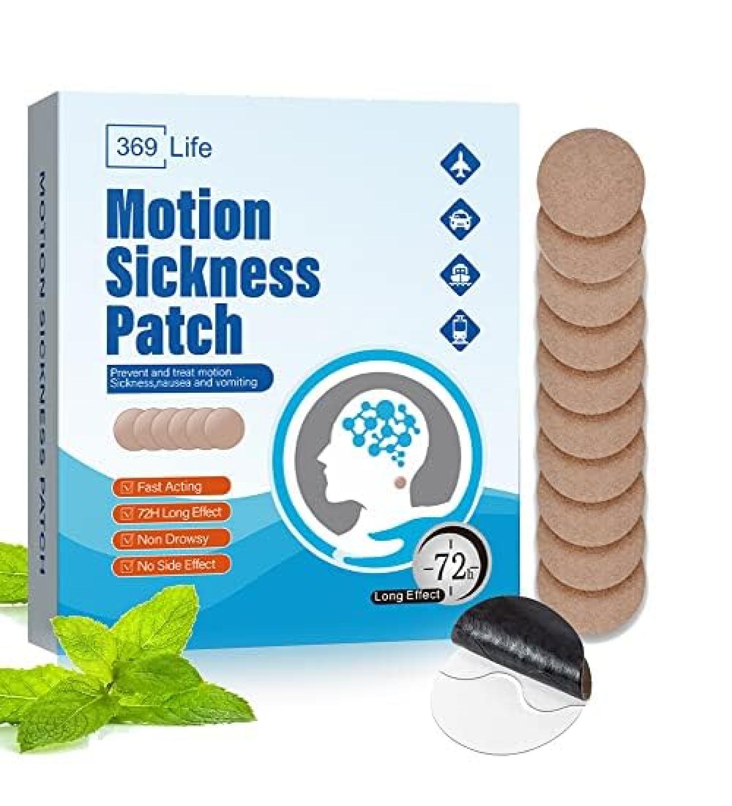 Motion Sickness Patches, 36 Pcs Sea Sickness Patch Relieve Vomiting Nausea, Sea Sickness Patches for Cruise, Car, Ships, Airplanes Relieve Vertigo Resulted can be used behind the ear and on the navel