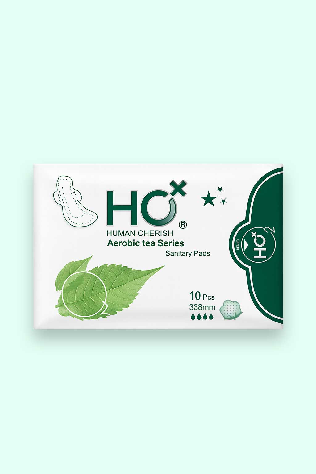 Human Cherish HC Pads Aerobic Tea Sanitary Towels (338 mm) are made from a breathable material, ensuring that your skin stays dry and comfortable throughout your menstrual cycle.