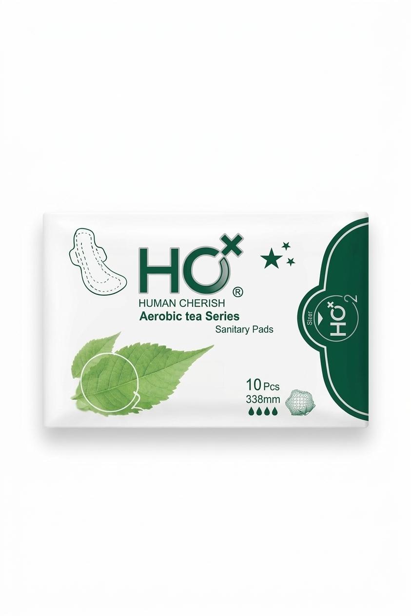 Human Cherish HC Pads Aerobic Tea Sanitary Towels (338 mm) are made from a breathable material, ensuring that your skin stays dry and comfortable throughout your menstrual cycle.