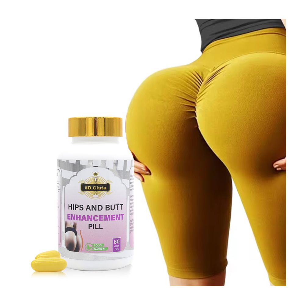 5d Gluta Hips and Butt Enhancement Pills Sexy Plump Firming Booster Firmer Buttocks Enlarge Pills Hip up Big Butt Capsules  is marketed as a dietary supplement for body shaping and skin support.