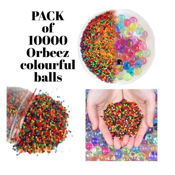 10,000 Pieces Hydrogel Water Beads expand in water to create attractive decorative fillers for flower vases, party arrangements, wedding displays and indoor plant setups.Suitable for vases, jars etc .