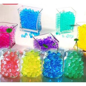 10,000 Pieces Hydrogel Water Beads expand in water to create attractive decorative fillers for flower vases, party arrangements, wedding displays and indoor plant setups.Suitable for vases, jars etc .
