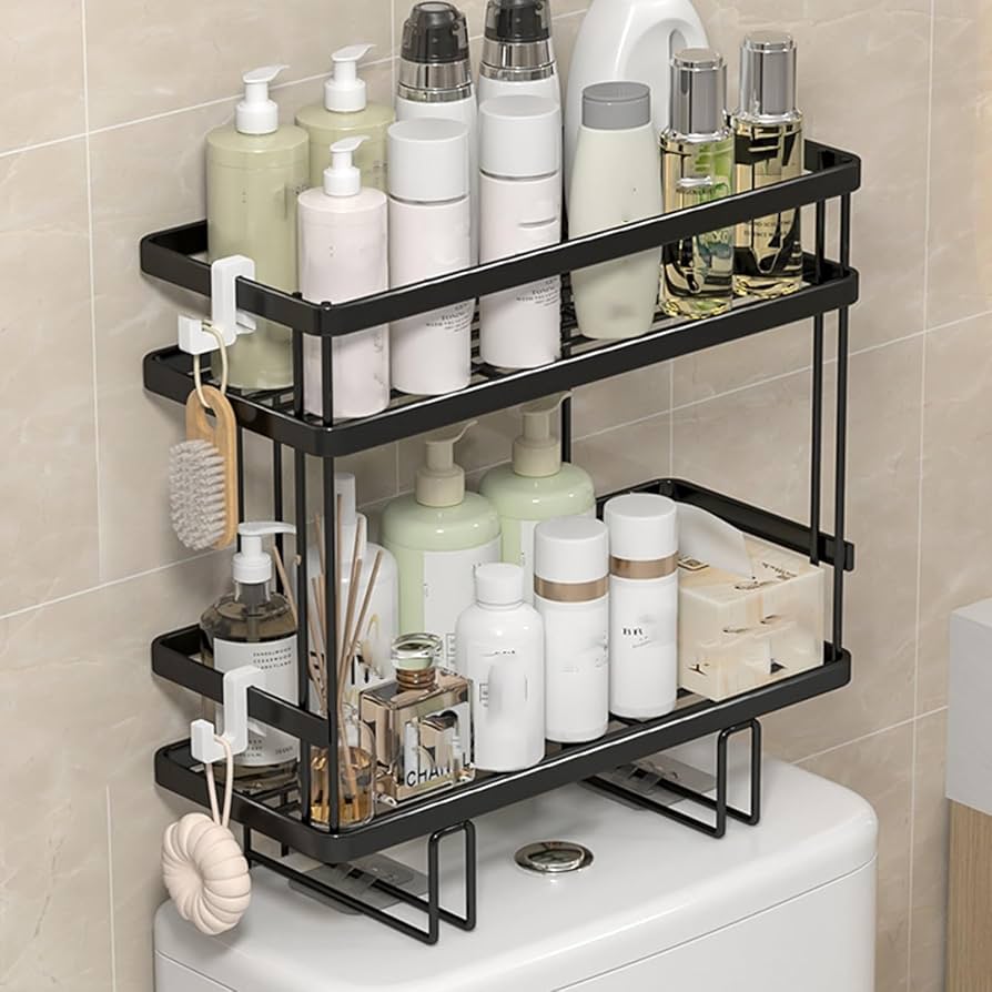 Metal Bathroom Storage Shelf Toilet Organizer Rack Bathroom Over Toilet Storage Rack Toilet Top Organizer, sturdy rust-resistant design, perfect for organizing bathroom essentials and saving space .