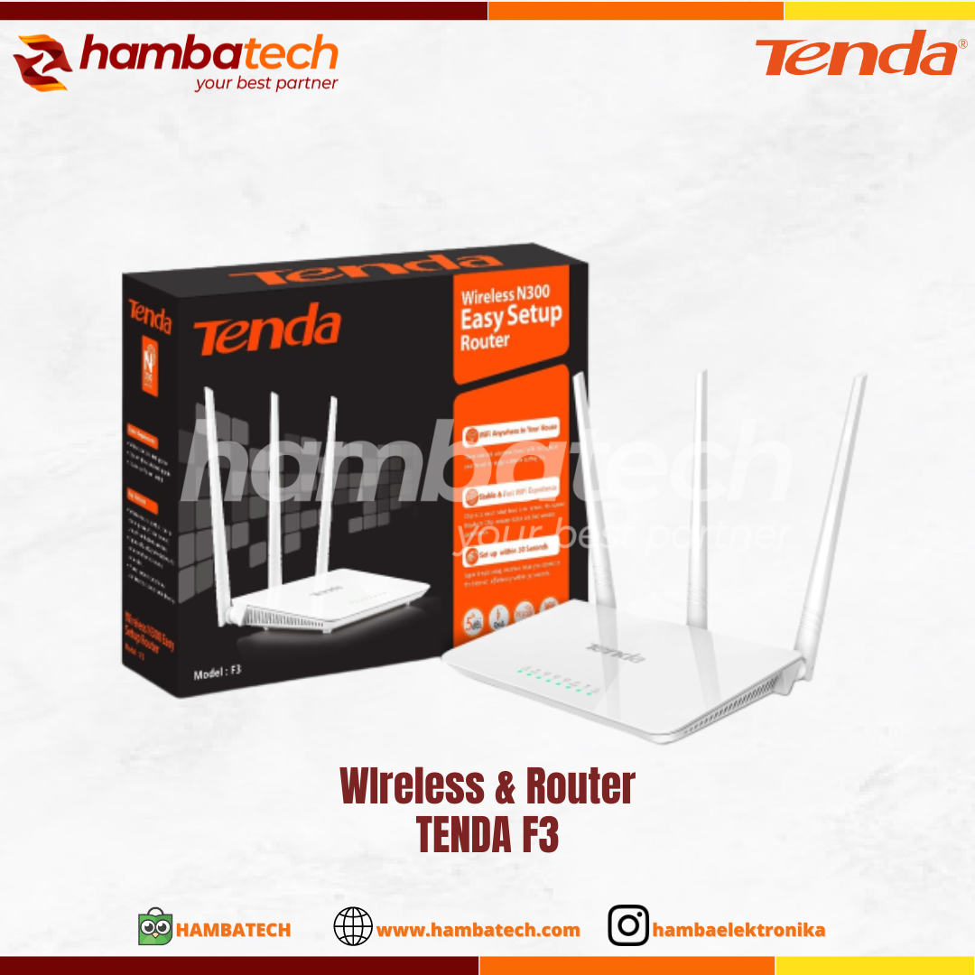 tenda F3 300Mbps Wireless WiFi Router this Wi-Fi router offers strong wireless coverage, intelligent bandwidth management, and enhanced security features to keep your devices protected.