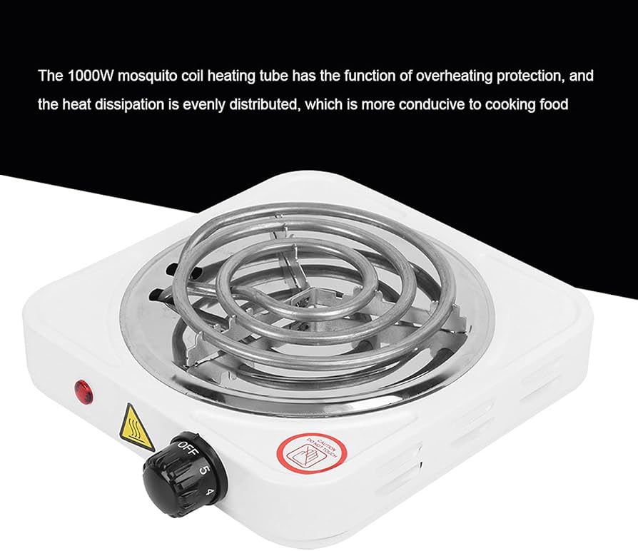 Single Coil Electric Hotplate,BSD-1010B Portable 1000W Electric Hot Plate Cooker - Single Burner it's designed for quick heating and even distribution, ensuring your meals are cooked to perfection.