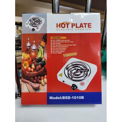 Single Coil Electric Hotplate,BSD-1010B Portable 1000W Electric Hot Plate Cooker - Single Burner it's designed for quick heating and even distribution, ensuring your meals are cooked to perfection.