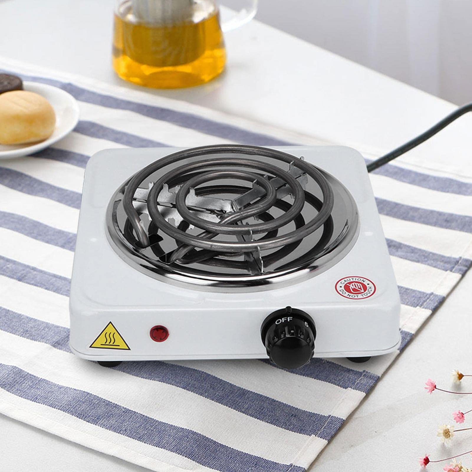 Single Coil Electric Hotplate,BSD-1010B Portable 1000W Electric Hot Plate Cooker - Single Burner it's designed for quick heating and even distribution, ensuring your meals are cooked to perfection.
