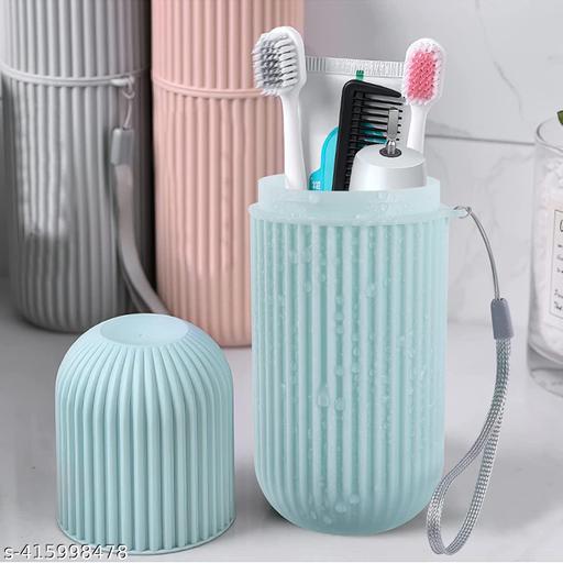 2Pc Capsule Shape Travel Toothbrush Toothpaste Case Holder Portable for non-slip, solid case which is large enough for toothbrush but conveniently fits into your toiletry bag.