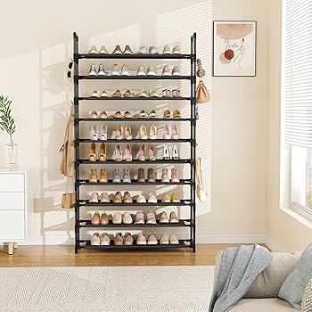 8-Layer Shoe Rack Organizer – Multi-Tier Space Saving Shoe Storage Shelf for Home & Office multi-tier shoe storage shelf provides ample space to neatly arrange sneakers, heels, flats, sandals etc.