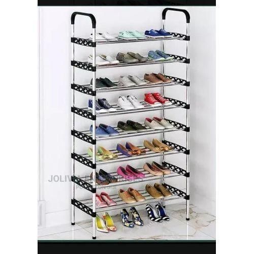 8-Layer Shoe Rack Organizer – Multi-Tier Space Saving Shoe Storage Shelf for Home & Office multi-tier shoe storage shelf provides ample space to neatly arrange sneakers, heels, flats, sandals etc.