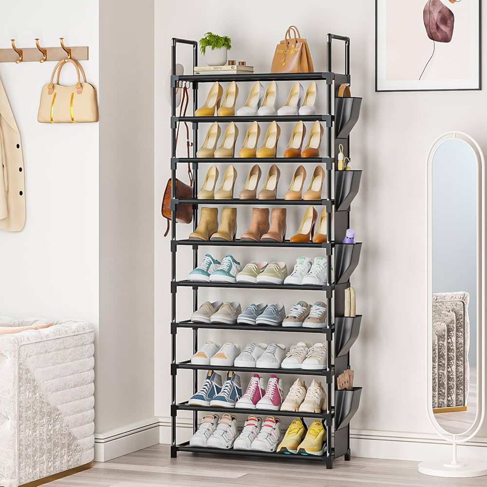 8-Layer Shoe Rack Organizer – Multi-Tier Space Saving Shoe Storage Shelf for Home & Office multi-tier shoe storage shelf provides ample space to neatly arrange sneakers, heels, flats, sandals etc.