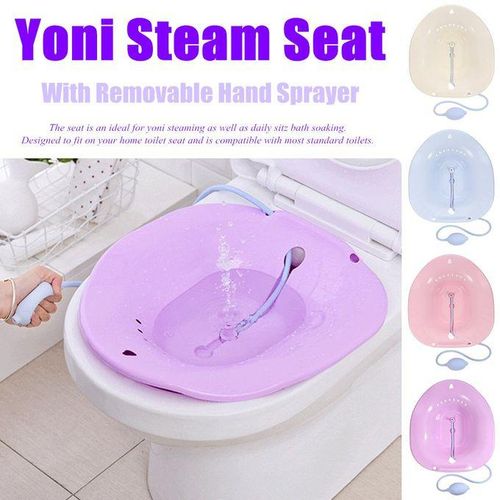 Yoni Steam Seat Steaming Sprayer Clean Seat Sitz Bath Bidet Basin Female Soak Flusher Kit Purple provides soothing relief and comfort for postpartum recovery, hemorrhoids, and personal hygiene.