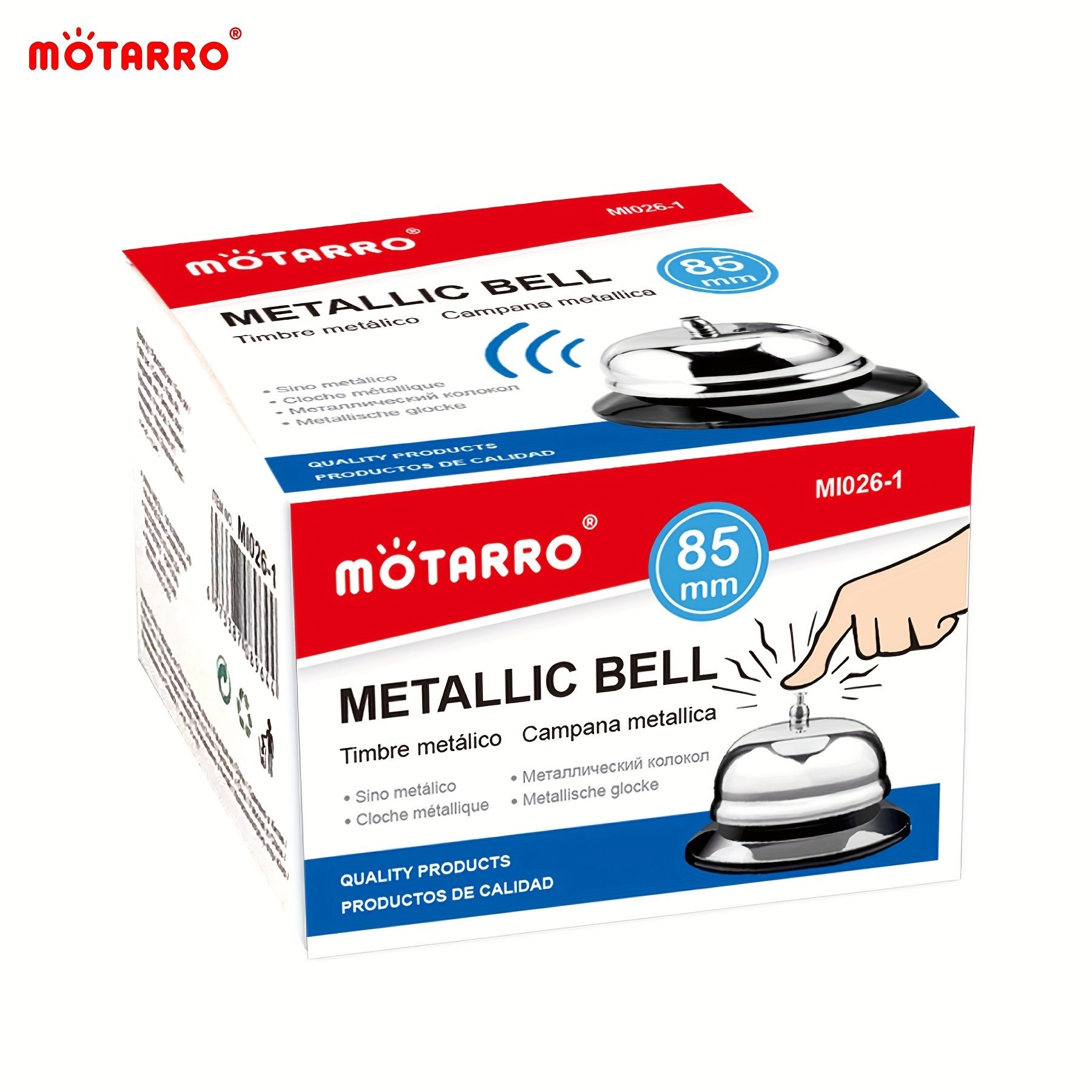 Call Bell - Table Bell, Reception Bell, Stainless Steel the ringing of the desk is loud, even in a loud restaurant or outdoors, you can hear the sound calibre: 10 cm. Height: 8 cm