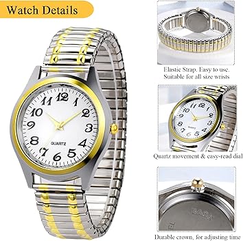 Luminous Valentines Couple Wrist Watch Elastic Bracelet Strap Couples Wristwatch For Men Ladies Women style bracelet, typically made of stainless steel or aluminum, designed to stretch over the hand.