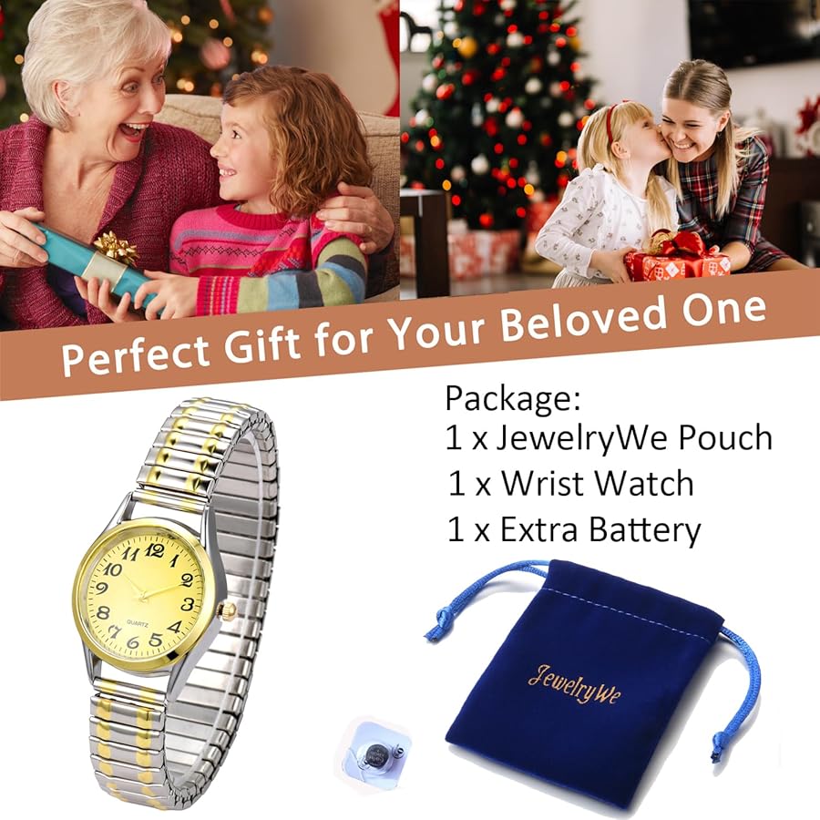 Luminous Valentines Couple Wrist Watch Elastic Bracelet Strap Couples Wristwatch For Men Ladies Women style bracelet, typically made of stainless steel or aluminum, designed to stretch over the hand.