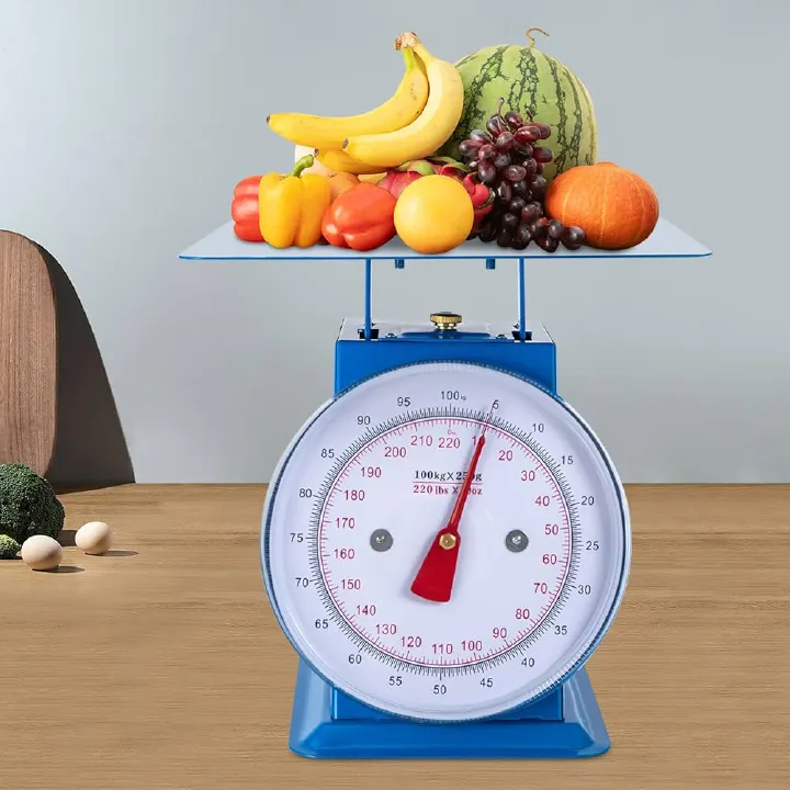 20kgs kitchen balance scale It features a clear, graduated display for accurate readings and a top loop and bottom hook for convenient use.is a reliable and easy-to-use mechanical weighing tool design