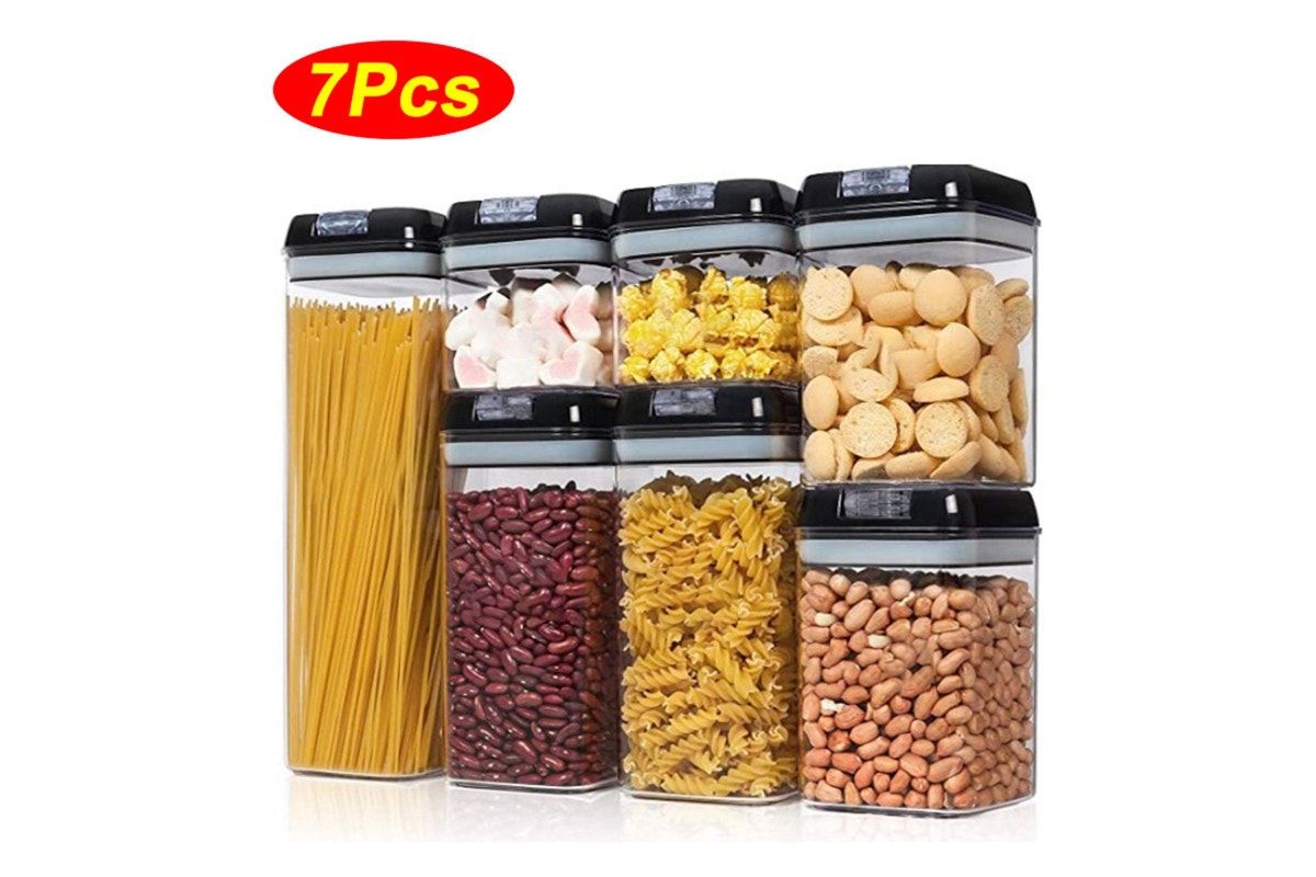 Acrylic 7pcs food storage containers set includes a variety of sizes, making it ideal for storing pasta, candies, lentils, marshmallows, cereals, and more help keep your dry foods fresh while maintain