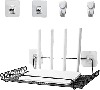 WiFi Router Shelf Wall Mount Shelf WiFi Router Storage Holder For TV Box Set Top Box TV Accessories helps organize cables, save desk space, and can even improve your signal by elevating the device.