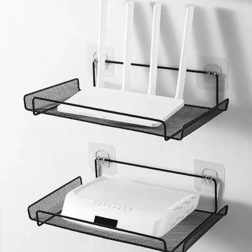 WiFi Router Shelf Wall Mount Shelf WiFi Router Storage Holder For TV Box Set Top Box TV Accessories helps organize cables, save desk space, and can even improve your signal by elevating the device.