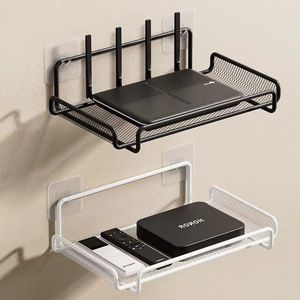 WiFi Router Shelf Wall Mount Shelf WiFi Router Storage Holder For TV Box Set Top Box TV Accessories helps organize cables, save desk space, and can even improve your signal by elevating the device.