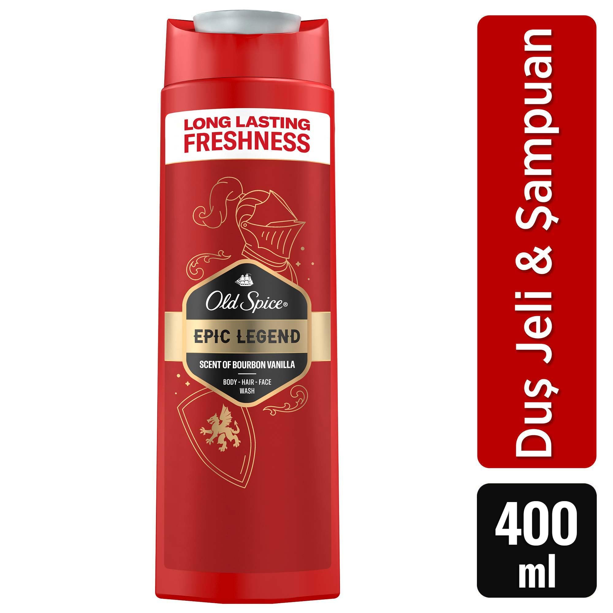 Old Spice Epic legend 3 in 1 shower gel 400ml.The fantastic scent of Old Spice makes us unforgettable, we practically become the centre of the universe