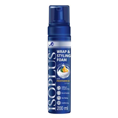 Isoplus Wrap & styling foam with provitamin B5 & aloe.Designed to provide a firm yet flexible hold while strengthening the hair.Helps in conditioning the hair to enhance manageability.