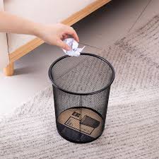 Dustbin Mesh Classy Black- (Small, Medium & Big).Suitable for disposing of dry wastepaper in living rooms, bathrooms, or workspaces. Lightweight, circular, tapered, and open-top design for ventilation