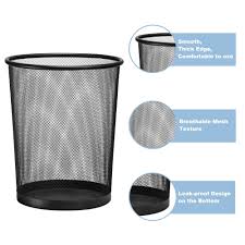 Dustbin Mesh Classy Black- (Small, Medium & Big).Suitable for disposing of dry wastepaper in living rooms, bathrooms, or workspaces. Lightweight, circular, tapered, and open-top design for ventilation