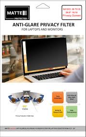 15.6-inch laptop privacy screen filter.It restricts the viewing angle to limit visibility from sides,keeping confidential information safe from prying eyes  reduce glare and protect the laptop display