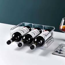 3 in 1 Wine Rack Stackable Wine Holder Kitchen Bottle Storage Rack Refrigerator Organizer Can Beer Wine Bottle Holder Rack Organizer  used to store red wine, canned beer, drink bottles, soda bottles.