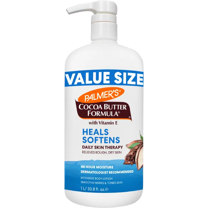 Palmer's Cocoa Butter Vitamin E Heals Softens Dry Skin Lotion (1L) is a luxurious,deeply moisturizing lotion designed to provide intense hydration and nourishment for dry skin Suitable for eczema