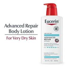 Eucerin Advanced Repair Lotion is a body moisturizer formulated for very dry skin,enriched with Ceramide 3 and Natural Moisturizing Factors to strengthen the skin's moisture barrier and provide hydrat