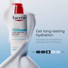Eucerin Advanced Repair Lotion is a body moisturizer formulated for very dry skin,enriched with Ceramide 3 and Natural Moisturizing Factors to strengthen the skin's moisture barrier and provide hydrat