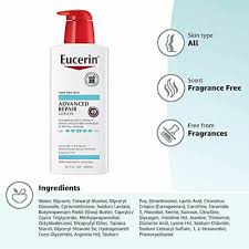 Eucerin Advanced Repair Lotion is a body moisturizer formulated for very dry skin,enriched with Ceramide 3 and Natural Moisturizing Factors to strengthen the skin's moisture barrier and provide hydrat